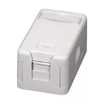 EFB ET-25166 pealepandav Keystone pesa, 1-port, isesulguv tolmu kaitseklapp, puhtvalge