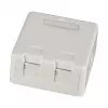 EFB ET-25166 pealepandav Keystone pesa, 1-port, isesulguv tolmu kaitseklapp, puhtvalge