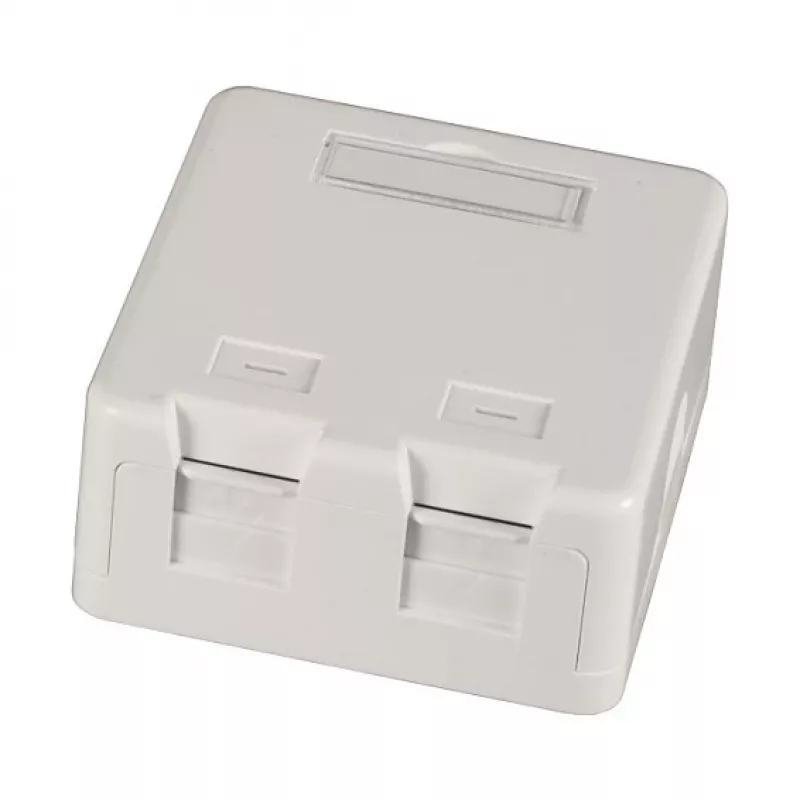 EFB ET-25166 pealepandav Keystone pesa, 1-port, isesulguv tolmu kaitseklapp, puhtvalge