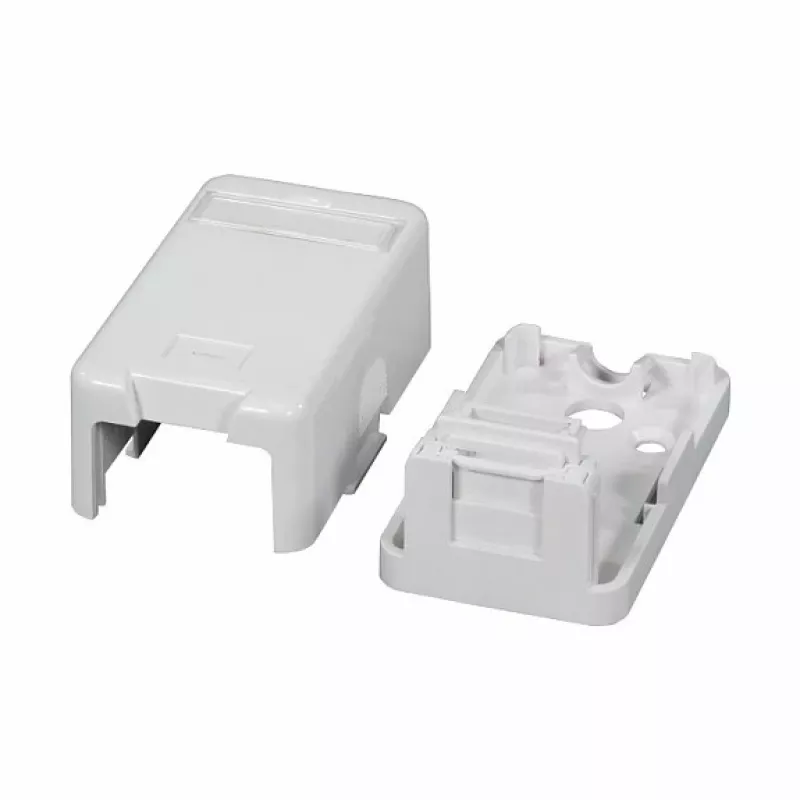 EFB ET-25166 pealepandav Keystone pesa, 1-port, isesulguv tolmu kaitseklapp, puhtvalge