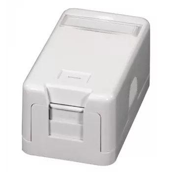 EFB ET-25166 pealepandav Keystone pesa, 1-port, isesulguv tolmu kaitseklapp, puhtvalge