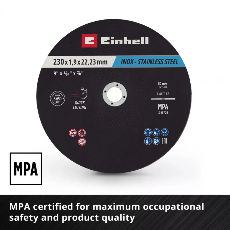 Einhell 230 x 2,0 mm õhukesed lõikekettad nurklihvijatele, 10-pakk 711524