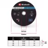 Einhell 230 x 2,0 mm õhukesed lõikekettad nurklihvijatele, 10-pakk 711524