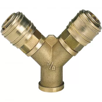 Einhell suruõhu jaotur 2 kiirühendusega, R 3/8 tolli sisekeere, nikeldatud messing 4139680
