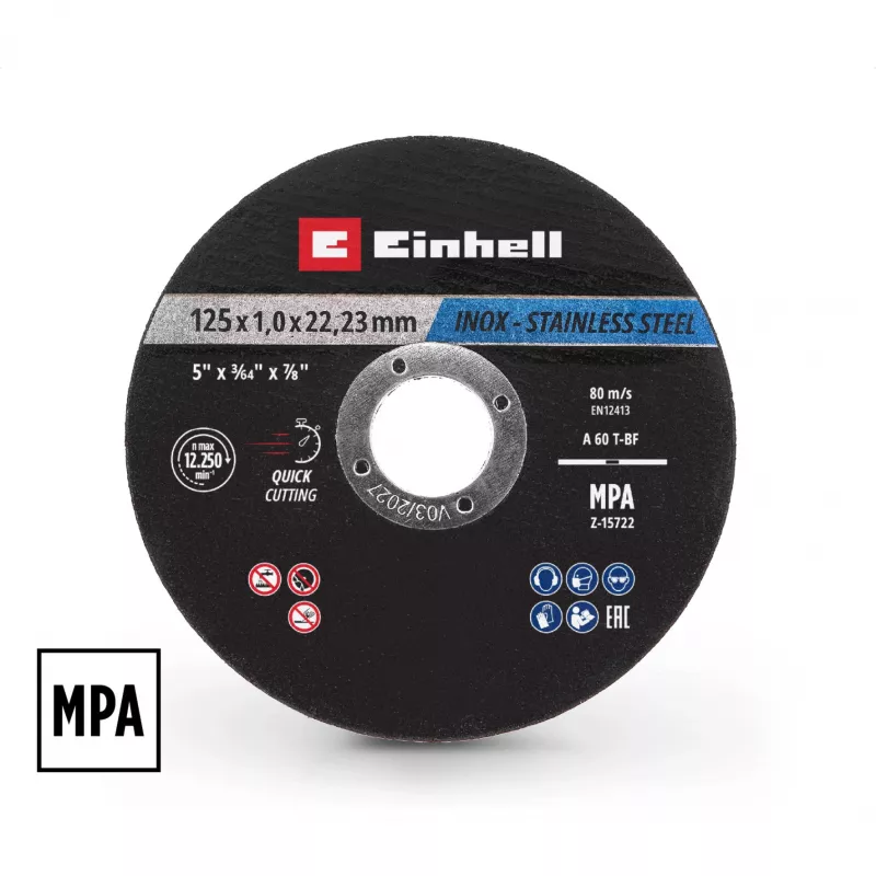 Einhell lõikeketas õhuke Ø 125 x 1,0 mm 10 tk nurklihvijatele (711442)