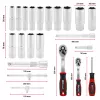 Einhell E-Case 92-osaline tööriistakomplekt (370514) - Kroomvanadiumteras, must/punane