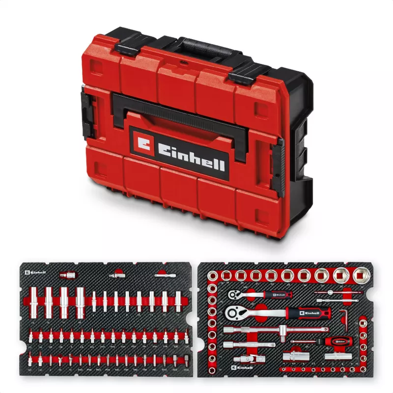 Einhell E-Case 92-osaline tööriistakomplekt (370514) - Kroomvanadiumteras, must/punane