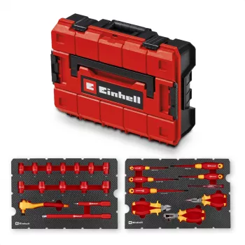 Einhell E-Case VDE tööriistakohver 24-osaline elektriku komplekt (punane/kollane)