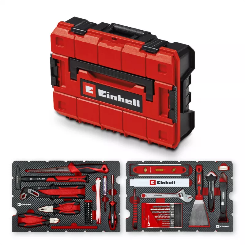 EINHELL-KWB E-Case Renovation Tool Kit, 78-osaline (Must/Punane)
