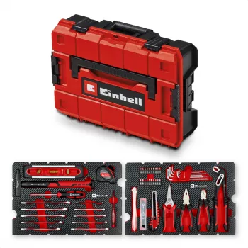 EINHELL-KWB E-Case Tööriistakohver Kolimiseks, 79-osaline (Must/Punane)