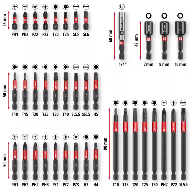 EINHELL-KWB Impact-Bit Set in M-CASE, 38-osaline