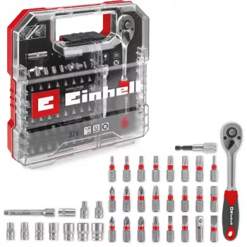 EINHELL-KWB Pesa- ja otsakukomplekt 1/4 tolli 37-osaline L-CASE karbis