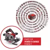 Einhell Power X-Change juhtmeta käsiketassaag TE-CS 18/150-2 Li-Solo, 18V (Punane/Must, ilma aku ja laadijata)