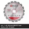 Einhell Power X-Change juhtmeta käsiketassaag TE-CS 18/150-2 Li-Solo, 18V (Punane/Must, ilma aku ja laadijata)