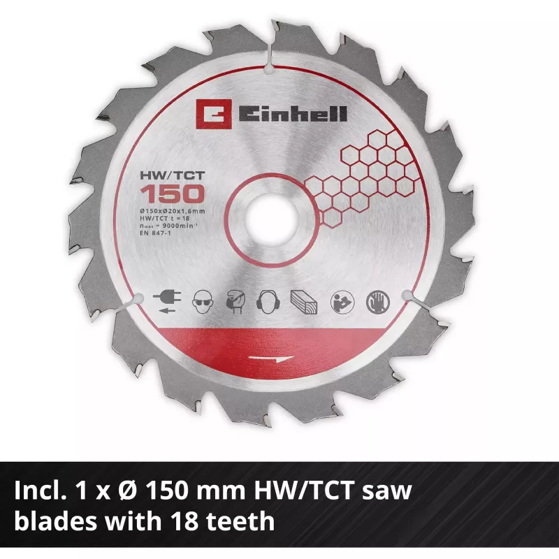 Einhell Power X-Change juhtmeta käsiketassaag TE-CS 18/150-2 Li-Solo, 18V (Punane/Must, ilma aku ja laadijata)