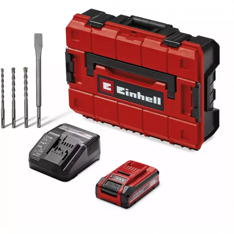 EINHELL Professional Akulöökpuurvasar TP-HD 18/28 Li BL+4, 18V (Punane/Must, Li-Ion aku 3.0 Ah, 4-osaline tarvikukomplekt, E-Case S)