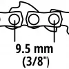Einhelli asenduskett 4501754 GC-LC 18 Li ja GE-LC 18 Li juhtmeta kettsaagidele, 3/8 tolli LP samm, 1,3 mm soon, 40 veolüli, 25 cm latt, poolmeisel