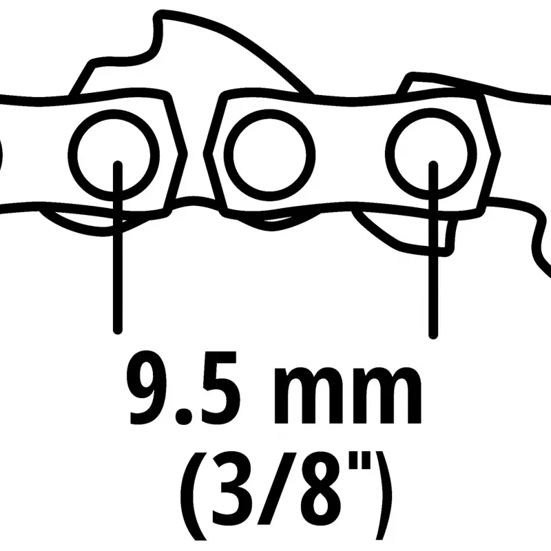 Einhelli asenduskett 4501754 GC-LC 18 Li ja GE-LC 18 Li juhtmeta kettsaagidele, 3/8 tolli LP samm, 1,3 mm soon, 40 veolüli, 25 cm latt, poolmeisel