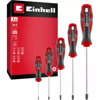 Einhell Kruvikeerajate Komplekt PZ, 5-osaline (Punane/Must, Ergonoomilised Kahekomponendilised Käepidemed)