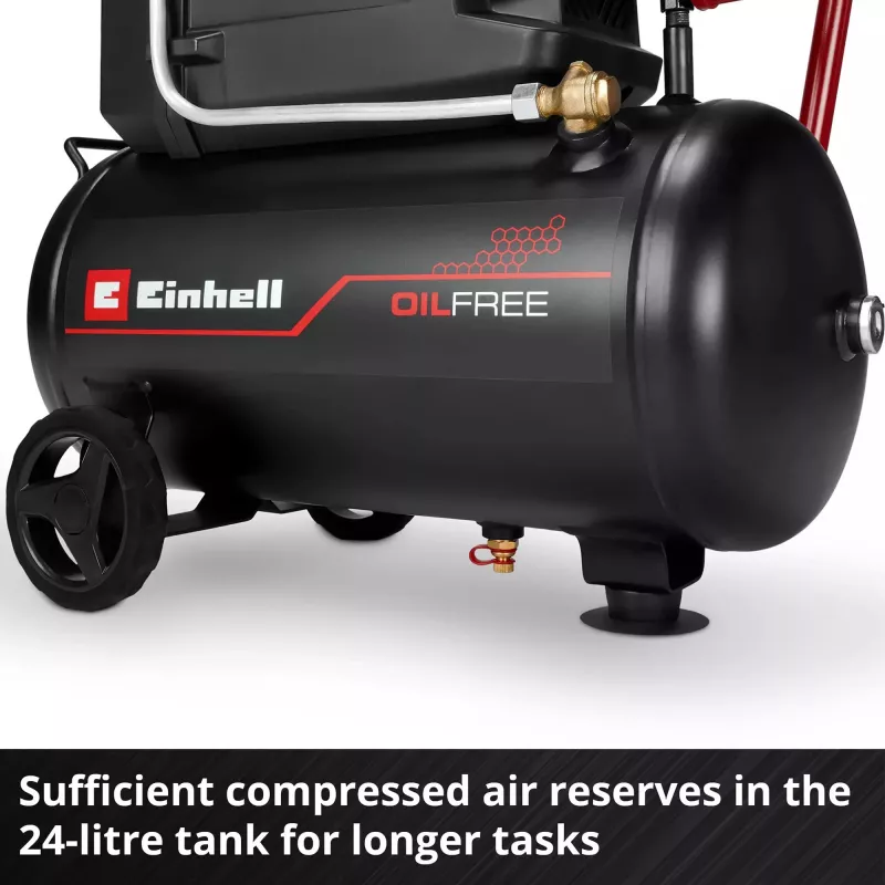 EINHELL TC-AC 190/24/8 I OF Õlivaba kompressor, 1100 W, 24 L paak, 8 bar, must