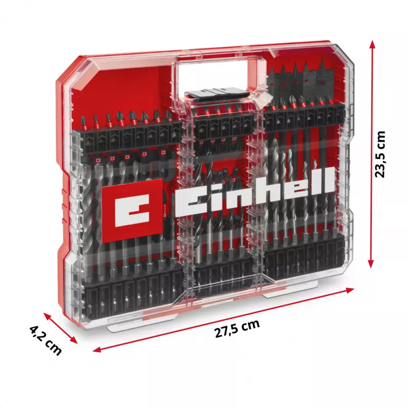 EINHELL XL-CASE Löök- ja puuriterade komplekt, 95-osaline, puuriterade ja otsikute komplekt