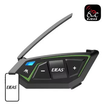 EJEAS MS8-SE Bluetooth Mootorratta Intercom - 8 Sõitjat, 1.5 km Leviala, IP65, 20 h Kõneaega