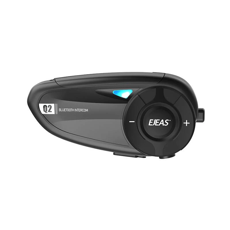 EJEAS Q2 Mootorratta intercom Bluetooth 5.1, 800m ulatus, IP65, DSP ja CVC mürasummutus, FM-raadio, hääleabi, USB-C, kuni 20h kõneaega