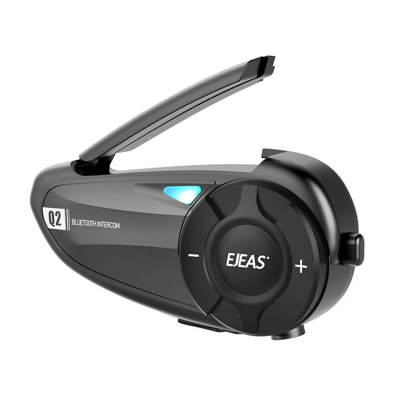 EJEAS Q2 Mootorratta intercom Bluetooth 5.1, 800m ulatus, IP65, DSP ja CVC mürasummutus, FM-raadio, hääleabi, USB-C, kuni 20h kõneaega
