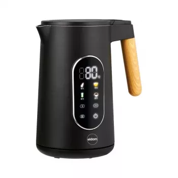 ELDOM C550 Juhtmevaba temperatuuri reguleerimisega veekeetja, 1,7 L, 2200 W, roostevaba teras, 5 eelseadistatud programmi, soojas hoidmine, LED-ekraan, must