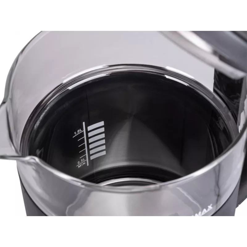 ELDOM C560 Nuvia juhtmeta veekeetja temperatuuri reguleerimisega, 1,7 L, 2200 W, LED-ekraan, roostevaba teras/must