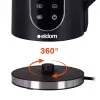 ELDOM C560 Nuvia juhtmeta veekeetja temperatuuri reguleerimisega, 1,7 L, 2200 W, LED-ekraan, roostevaba teras/must