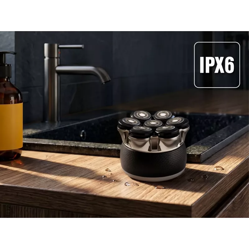 ELDOM elektriline näo- ja peaparandaja G60 pöörlev 3-pealine märg & kuiv LED-ekraaniga, pop-up trimmija, IPX7 veekindel, 60 min tööaeg