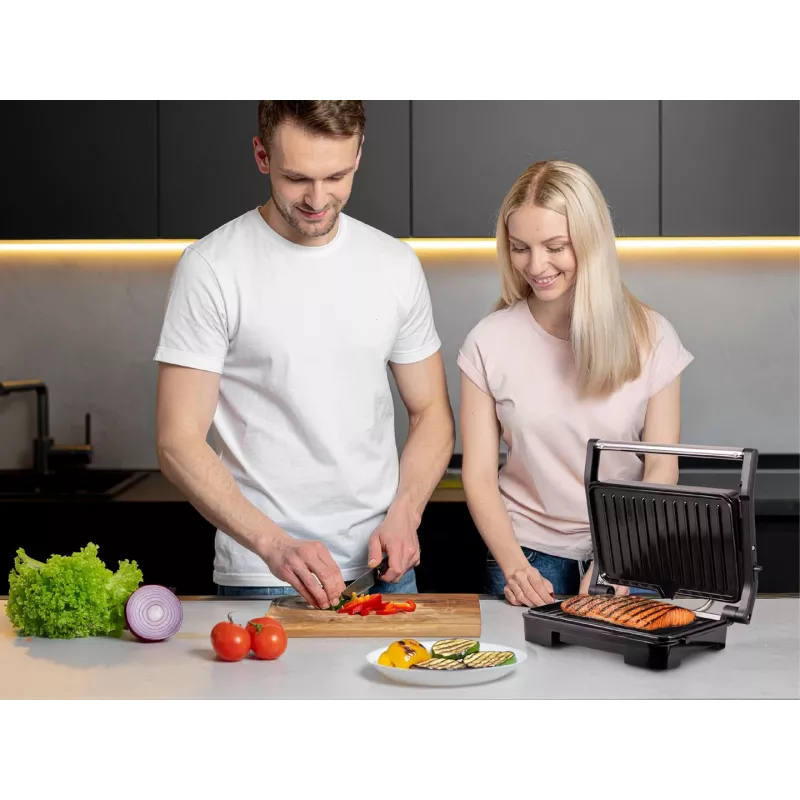 Eldom GK110 kontaktgrill 2000 W must/hõbedane
