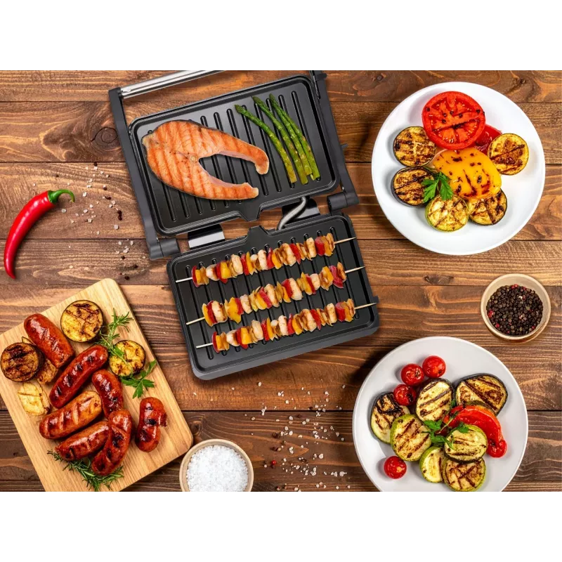 Eldom GK110 kontaktgrill 2000 W must/hõbedane