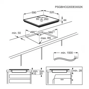 Electrolux EIV64453 Must sisseehitatud 60 cm tsooniga induktsioonpliit 4 tsooni
