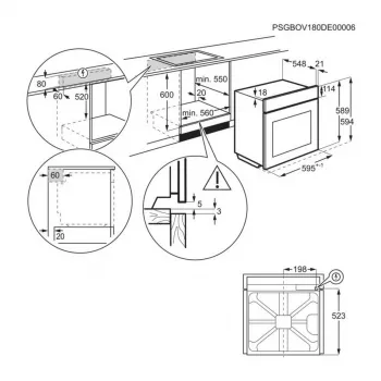Electrolux EOE8P39WX Sisseehitatav Elektriahi Pürolüütilise Puhastusega, 71L, A+ Energia