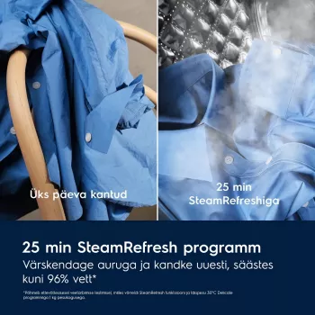 Electrolux SteamCare 700 UniversalDose pesumasin, 10 kg, 1600 p/min, valge