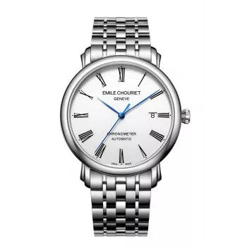 EMILE CHOURIET MAN 00116G406625 Automaatkell 40mm Musta numbrilauga Roostevabast terasest käevõru