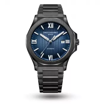 EMILE CHOURIET MAN Automatic Dive Watch 41mm Stainless Steel Black Dial