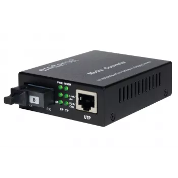 EMITER EM/1GB-ETH-1XSC-1550 Fiiberoptiline muundur WDM Ethernet 10/100/1000 Mbps RJ45/1xSC SM 9/125 (Tx 1550nm / Rx 1310nm) 20km