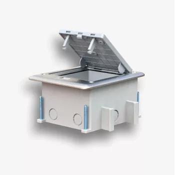 EMITER Floor Box 6M IP66 - Põrandakarp 22.5x45 mm (45x45 mm) standardsete pistikupesade paigaldamiseks, kallutatav
