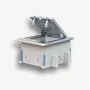 EMITER Floor Box 6M IP66 - Põrandakarp 22.5x45 mm (45x45 mm) standardsete pistikupesade paigaldamiseks, kallutatav