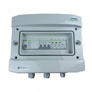 EMITER Lülitusseade Hermeetiline AC IP65 EMITTER Püsiülepingekaitsmega AC Noark Tüüp 1+2, 50A 3-faasiline, RCD Tüüp A 63A/300mA