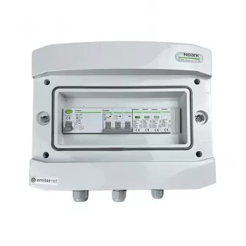 EMITER Switchgear Attached AC Hermetic IP65 EMITTER with Surge Protective Device AC Noark Type 1+2, 10A 3-Phase, RCD Type A 40A/300mA