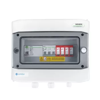 EMITER Switchgear Attached AC Hermetic IP65 with Dehn Type 2 Surge Arrester, 40A 3-Phase, RCD Type A 63A/300mA