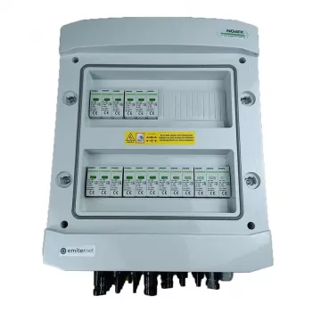 EMITER Switchgear Attached DC Hermetic IP65 EMITTER koos Noark 1000V Type 1+2 DC-piiksurvetõkistiga, 6x PV string, 6x MPPT