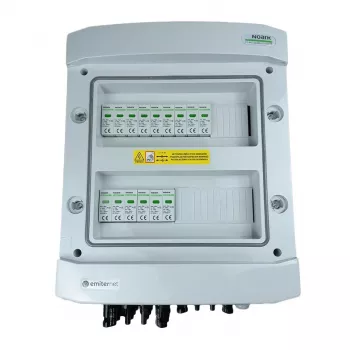 EMITER Switchgear Attached DC Hermetic IP65 EMITTER koos Noark 1000V Type 2 DC liigpingekaitsmega, 5x PV string, 5x MPPT