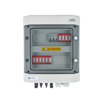 EMITER Switchgear Attached DCAC Hermetic IP65 EMITTER koos DC-piiksurvetõkistiga Dehn 1000V Type 2, 2 x PV String, 2 x MPPT // og. AC Dehn Type 2, 10A 3-F