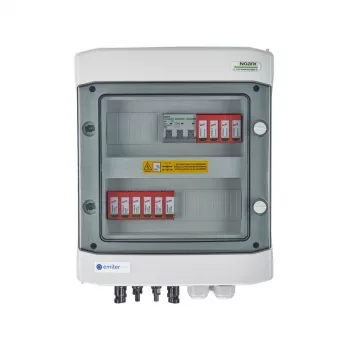 EMITER Switchgear Attached DCAC Hermetic IP65 EMITTER koos DC-piiksurvetõkistiga Dehn 1000V Type 2, 2 x PV String, 2 x MPPT // og. AC Dehn Type 2, 16A 3-Phase