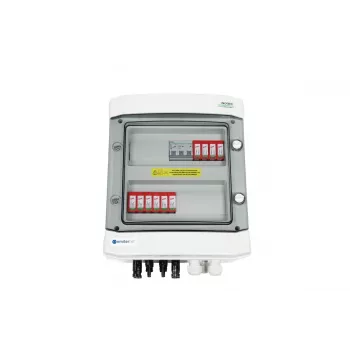 EMITER Switchgear Attached DCAC Hermetic IP65 EMITTER koos DC-piiksurvetõkistiga Dehn 1000V Type 2, 2 x PV String, 2 x MPPT // og. AC Dehn Type 2, 20A 3-Phase